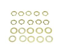 Dopro 10-Pack Brass USA 3/8"-32 Thread Guitar Pots Nuts Potentiometer Hex Nuts Guitar/Bass Jack Nuts and Washers for US CTS Pots/Switchcraft