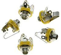 Dopro 10pcs 6.35mm (1/4") Metric Thread Female Stereo Jack with Nut and Washer for Electric Guitar Bass D