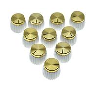 Dopro 10pcs Guitar AMP Amplifier Push on fit Knobs White with Gold Cap Fits 6mm diameter Pots Marshall Amplifiers, K1642