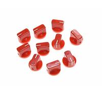 Dopro 10pcs Guitar AMP Effect Pedal Knobs Pointer Knob with Set Screw Red