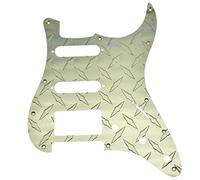 Dopro 11-Hole Diamond Plate Modern Style Strat HSS Guitar Pickguard Metal HSS Scratch Plate for FD Stratocaster Gold