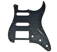 Dopro 11-Hole Diamond Plate Modern Style Strat HSS Guitar Pickguard Metal HSS Scratch Plate for FD Stratocaster Black