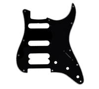 Dopro 11-Hole ST/Strat HSS Guitar Pickguard Humbucking Pickup No screw holes for American Ultra Series Strats Black 3 Ply