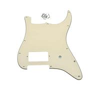 Dopro 11 Hole ST Strat One Humbucker Guitar Pickguard Scratch Plate Fits Fender Delonge Aged White 3 Ply