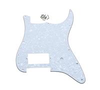 Dopro 11 Hole ST Strat One Humbucker Guitar Pickguard Scratch Plate for FD Delonge White Pearl
