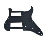 Dopro 11-Hole ST Style Dual Humbucker HH Pickguard for American Strat Guitars with dual humbucking pickups Square Corner Hole Black 3 Ply