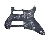 Dopro 11-Hole ST Style Dual Humbucker HH Pickguard for American Strat Guitars with dual humbucking pickups Round Corner Hole Flower Pattern