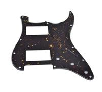 Dopro 11-Hole ST Style Dual Humbucker HH Pickguard for American Strat Guitars with dual humbucking pickups Square Corner Hole Dark Tortoise
