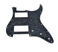 Dopro 11-Hole ST Style Dual Humbucker HH Pickguard for American Strat Guitars with dual humbucking pickups Square Corner Hole Black Pearl
