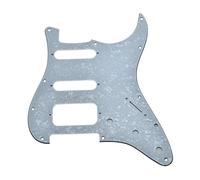 Dopro 11-Hole Strat HSS Guitar Pickguard 2-Screw Humbucking Pickup Mount for American FD Stratocaster White Pearl