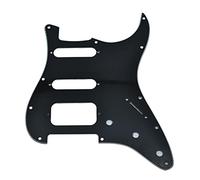 Dopro 11-Hole Strat HSS Guitar Pickguard 2-Screw Humbucking Pickup Mount for American FD Stratocaster Black 3 Ply