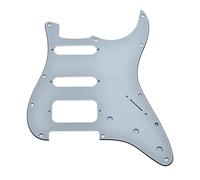Dopro 11-Hole Strat HSS Guitar Pickguard 2-Screw Humbucking Pickup Mount for American FD Stratocaster White 3 Ply