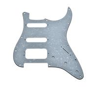 Dopro 11-Hole Strat HSS Guitar Pickguard 3-Screw Humbucking Pickup Mount for American FD Stratocaster White Pearl
