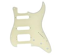 Dopro 11-Hole Strat HSS Guitar Pickguard 3-Screw Humbucking Pickup Mount for American FD Stratocaster Cream 3 Ply