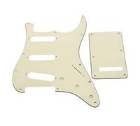 Dopro 11 Hole Strat SSS Pickguard ST Back Plate Trem Cover for USA/Mexican FD Strat Aged White 3 Ply