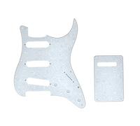 Dopro 11 Hole Strat SSS Pickguard ST Back Plate Trem Cover for USA/Mexican FD Strat White Pearl