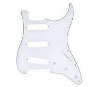 Dopro 11 Hole Vintage 62 Strat ST SSS Single Coil Pickups Guitar Pickguard Scratch Plate with Screws for American Fender 62 Stratocaster White 3 Ply (WBW)