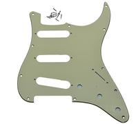 Dopro 11 Hole Vintage 62 Strat ST SSS Single Coil Pickups Guitar Pickguard Scratch Plate with Screws for American Fender 62 Stratocaster Aged White 3 Ply