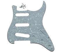 Dopro 11 Hole Vintage 62 Strat ST SSS Single Coil Pickups Guitar Pickguard Scratch Plate with Screws for American Fender 62 Stratocaster White Pearl