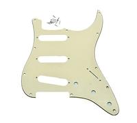 Dopro 11 Hole Vintage 62 Strat ST SSS Single Coil Pickups Guitar Pickguard Scratch Plate with Screws for American Fender 62 Stratocaster Aged White 3 Ply