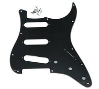 Dopro 11 Hole Vintage 62 Strat ST SSS Single Coil Pickups Guitar Pickguard Scratch Plate with Screws for American Fender 62 Stratocaster Black 3 Ply (BWB)