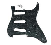 Dopro 11 Hole Vintage 62 Strat ST SSS Single Coil Pickups Guitar Pickguard Scratch Plate with Screws for American Fender 62 Stratocaster Black Pearl