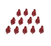 Dopro 12-Pack 1/4" Universal Vintage Raised Mini Chicken Head Knobs Small Size Guitar Bass Potentiometer Knobs Amplifier Knob Effect Pedal Chicken-Head Knobs with Set Screw Red