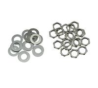 Dopro 20-Pack Nickel USA Thread 3/8" Guitar Pots Nuts Potentiometer Hex Nut and Washers for CTS Pots or Switchcraft Jacks Thread 3/8" Guitar Pots Nuts