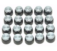 Dopro 20pcs Guitar AMP Amplifier Push on fit Knobs Black w/Silver Cap for Marshall Amplifier