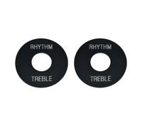 Dopro 2pcs Black with Silver Letters LP Guitar Toggle Switch Washer Plate Rhythm Treble Ring for Les Paul