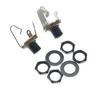 Dopro 2pcs Brass American 3/8"-32 Thread 1/4" Female Audio Guitar/Bass Output/Input Jack 6.35mm TS Mono Panel Mount Jack Socket with Nuts and Washer