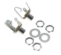 Dopro 2pcs Brass American 3/8"-32 Thread 1/4" Female Audio Guitar/Bass Output/Input Jack 6.35mm TS Mono Panel Mount Jack Socket with Nuts and Washer