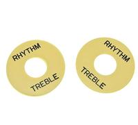 Dopro 2pcs Cream with Black Letter LP Guitar Toggle Switch Washer Plate Rhythm Treble Ring for Les Paul