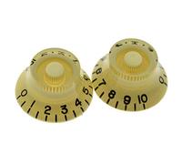 Dopro 2pcs USA(Imperial) LP Guitar Bell Knobs 24 Fine Splines Top Hat Knobs for Gibson Les Paul with CTS Pots Cream