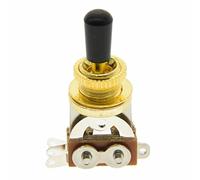 Dopro 3 Way Short-Frame Toggle Switch Pickup Selector Gold with Brass Metal Black Tip for Les Paul Electric Guitars