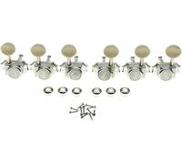 Dopro 3x3 Guitar Vintage Style Locking Tuners Guitar Tuning Keys Guitar Lock Machine Heads for Les Paul Guitars Nickel with Ivory Button