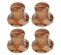 Dopro 4-Pack Wood Knobs Bell Knobs Guitar Bass Top Hat Wood Knobs For Metric Pots Zebra Wood