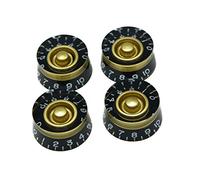 Dopro 4pcs Black with Gold Custom Guitar Speed Dial Knobs Control Knob fits LP Guitar
