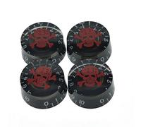 Dopro 4pcs Black with Red Skull Guitar Speed Dial Knobs Control Knob fits LP Guitar