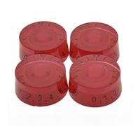 Dopro 4pcs Red with Black Number Guitar Speed Dial Knobs Control Knob fits LP Guitar