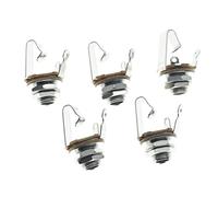 Dopro 5pcs Brass American 3/8"-32 Thread Audio 1/4" Female Guitar/Bass Output/Input Jack 6.35mm TS Mono Panel Mount Jack Socket with Nuts and Washer
