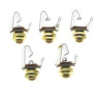 Dopro 5pcs Brass Metric Thread Audio 1/4" Female Guitar/Bass Output/Input Jack 6.35mm TS Mono Panel Mount Jack Socket with Nuts and Washer