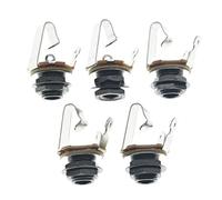 Dopro 5pcs Brass Metric Thread Audio 1/4" Female Guitar/Bass Output/Input Jack 6.35mm TS Mono Panel Mount Jack Socket with Nuts and Washer