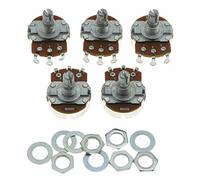 Dopro 5pcs Linear Guitar Pots Volume 250K Electric Guitar Large Pots 24mm Base with Short Split Shaft Guitar Potentiometer B250K