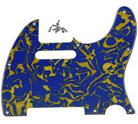 Dopro 8 Hole Tele Guitar Pickguard Scratch Plate for USA/Mexican FD Telecaster Blue Shell