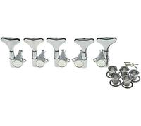 Dopro Chrome 2+3 Sealed Bass Tuners 2L3R Tuning Keys Pegs 5 String Bass Guitar Machine Heads