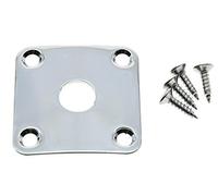 Dopro Chrome Metal Curved Base Bottom Jack Plate Square Jackplate fits Gibson LP Les Paul