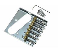 Dopro Chrome Vintage Tele Ashtray Style Electric Guitar Bridge with 6 Brass Saddles Fits TL Electric Guitar