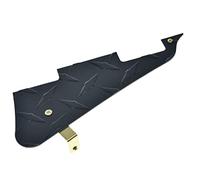Dopro Diamond Plate LP Electric Guitar Pickguard Metal Aluminum Scratch Plate with Gold Steel Bracket and Mounting Screws for USA Les Paul Black