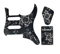 Dopro Electric Guitar Pickguard Kit Tremolo Cover Backplate Electronic Control Cavity Cover for Yamaha Pacifica PAC112V/PAC212V/PAC612V Series Guitars Flower Pattern